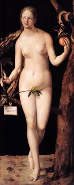 Альбрехт Дюрер (Albrecht D&uuml;rer, 1471&ndash;1528). Ева (1507). За изгнанием из рая Сатаны последовало еще одно изгнание, инспирированное им же